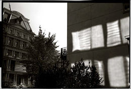 Blair House with reflections on wall