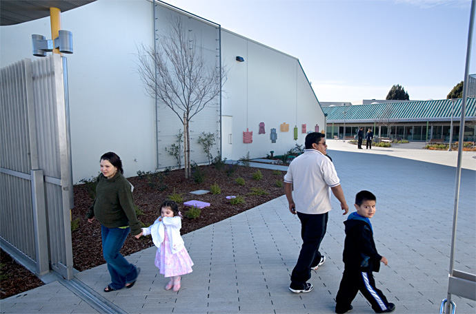 Marin Courtyard with people